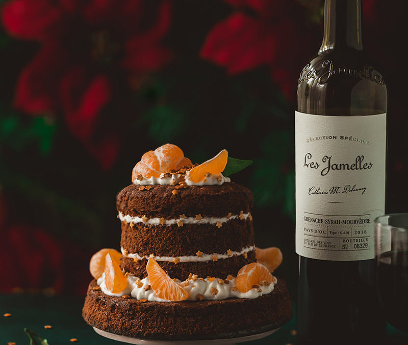 Chocolate cake with mandarine