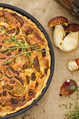 Porcini mushrooms quiche