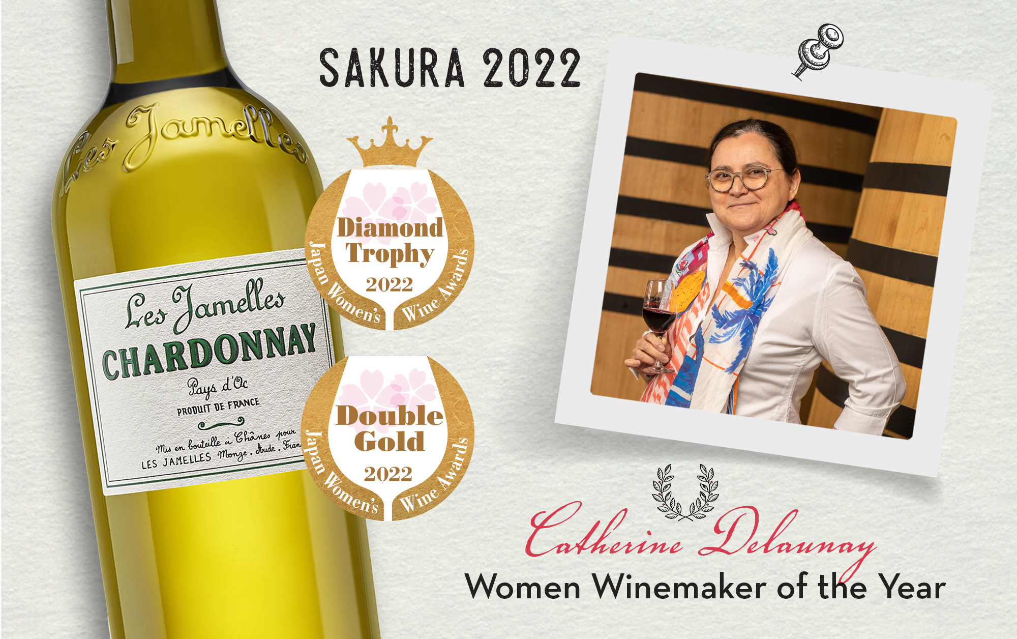 Catherine Delaunay, winemaker of the year au concours Sakura 2022 au Japon